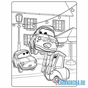 Раскраска гвидо и луиджи