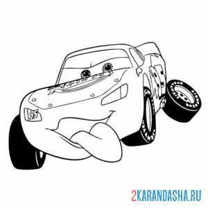 Раскраска маквин язык показывает