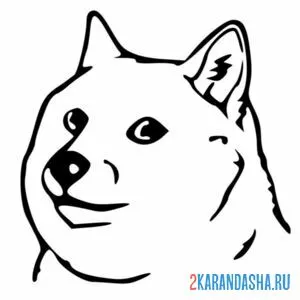 Раскраска мем собачка