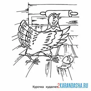 Раскраска курочка ряба кудахчет