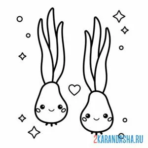 Раскраска маленький лук