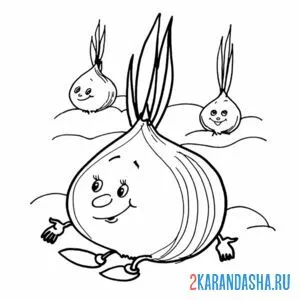 Раскраска луковая сказка