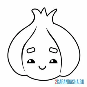 Раскраска чеснок с глазками