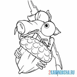 Раскраска белка ледниковы период