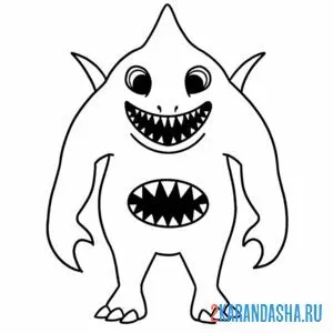 Раскраска sharky clee гарден банбан