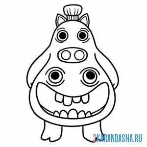 Раскраска chef pigster банбан сад