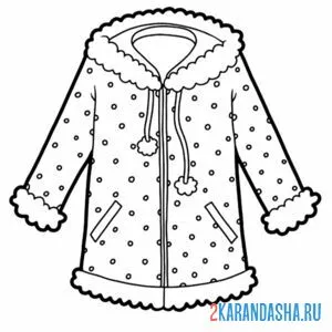 Раскраска зимний пуховик