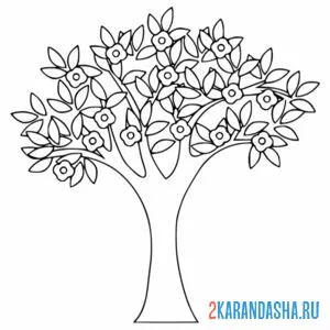 Раскраска дерево в мае онлайн