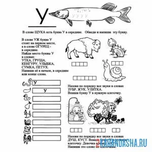 Раскраска задание с буквой у