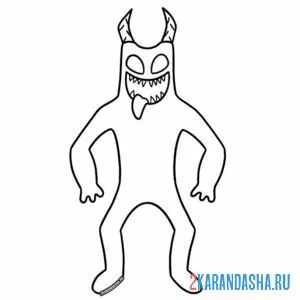 Раскраска злой дьявол банбан