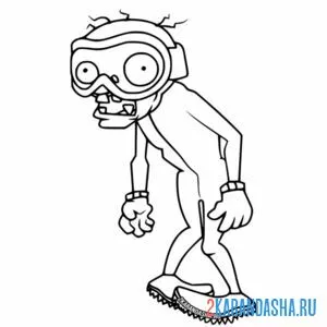 Раскраска зомби бобслей