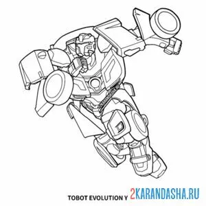Раскраска evolutinon y tobot