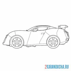 Раскраска evolutinon y тобот автомобиль быстрый