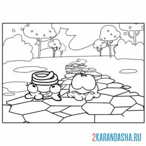 Раскраска ам-няма и пружинка