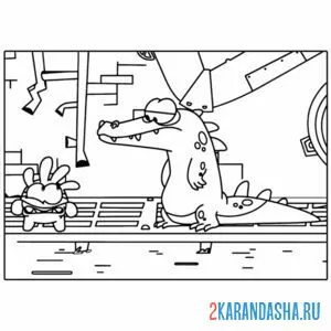 Раскраска ам-няма крокодил