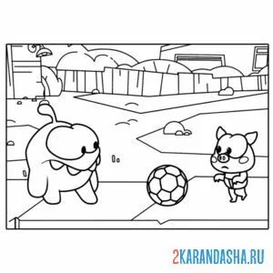 Раскраска ам-няма играет в футбол