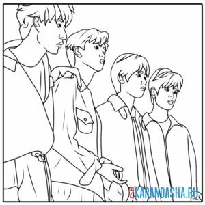 Раскраска стрей кидс половина группы