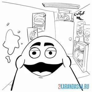 Раскраска гримаса смеется