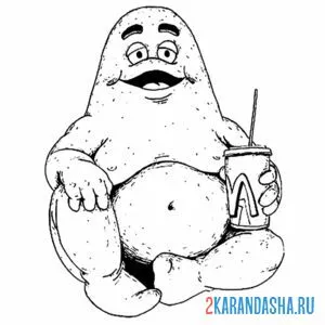 Раскраска гримаса коктейль