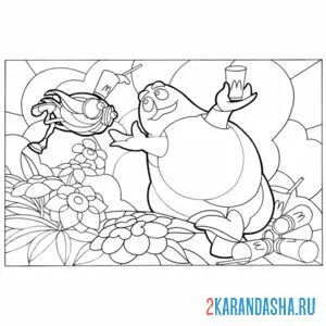 Раскраска толстенький гримаса