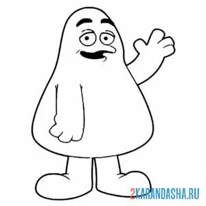 Раскраска гримаса машет