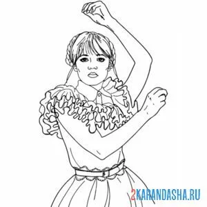 Раскраска танец венсдей