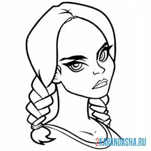 Раскраска рисунок венсдей