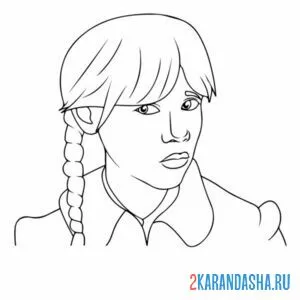 Раскраска уэнздей удивлена