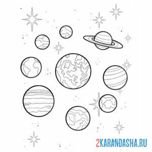Раскраска планеты космические
