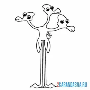 Раскраска рики, тики и мики банбан