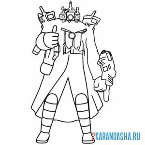 Раскраска титан камерамэн скибиди