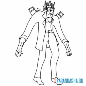 Раскраска камерамэн скибиди титан