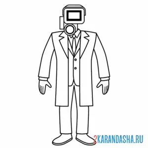 Раскраска камерамэн простой