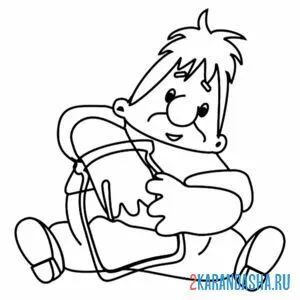 Раскраска карлсон доедает варенье