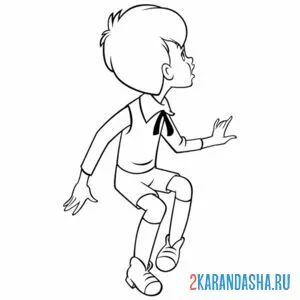 Раскраска мальчик смотрит