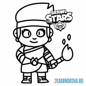 Раскраска амбер с факелом