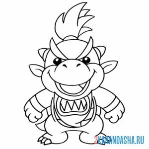 Раскраска bowser junior марио