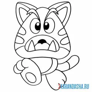 Раскраска goomba cat супер марио