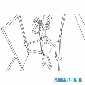 Раскраска мама длинные ноги хагги вагги