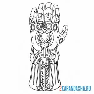 Раскраска мощная перчатка железного человека онлайн