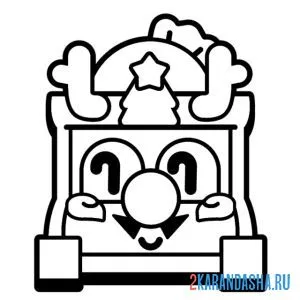 Раскраска новогодний грифф олень пин