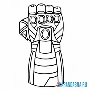 Раскраска перчатка железного человека с разными функциями онлайн