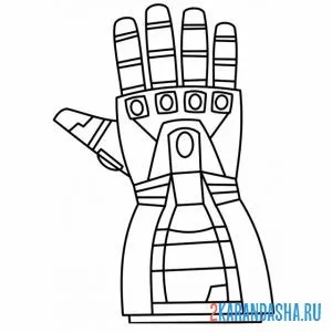 Раскраска рисунок перчатки железного человека онлайн