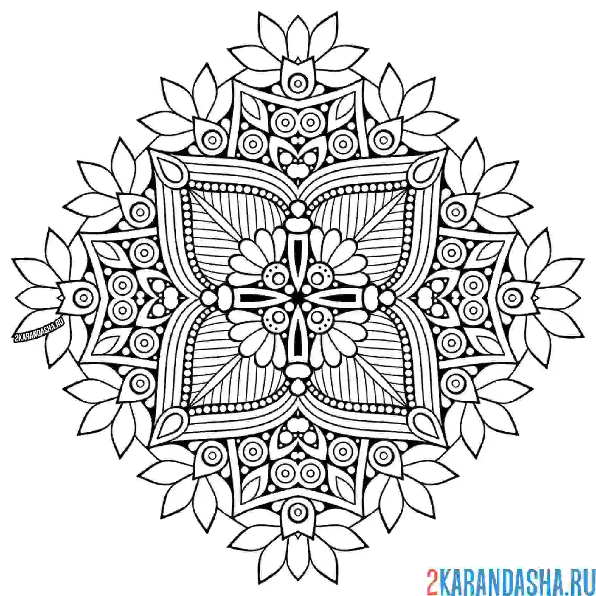 Раскраска мандала богатства