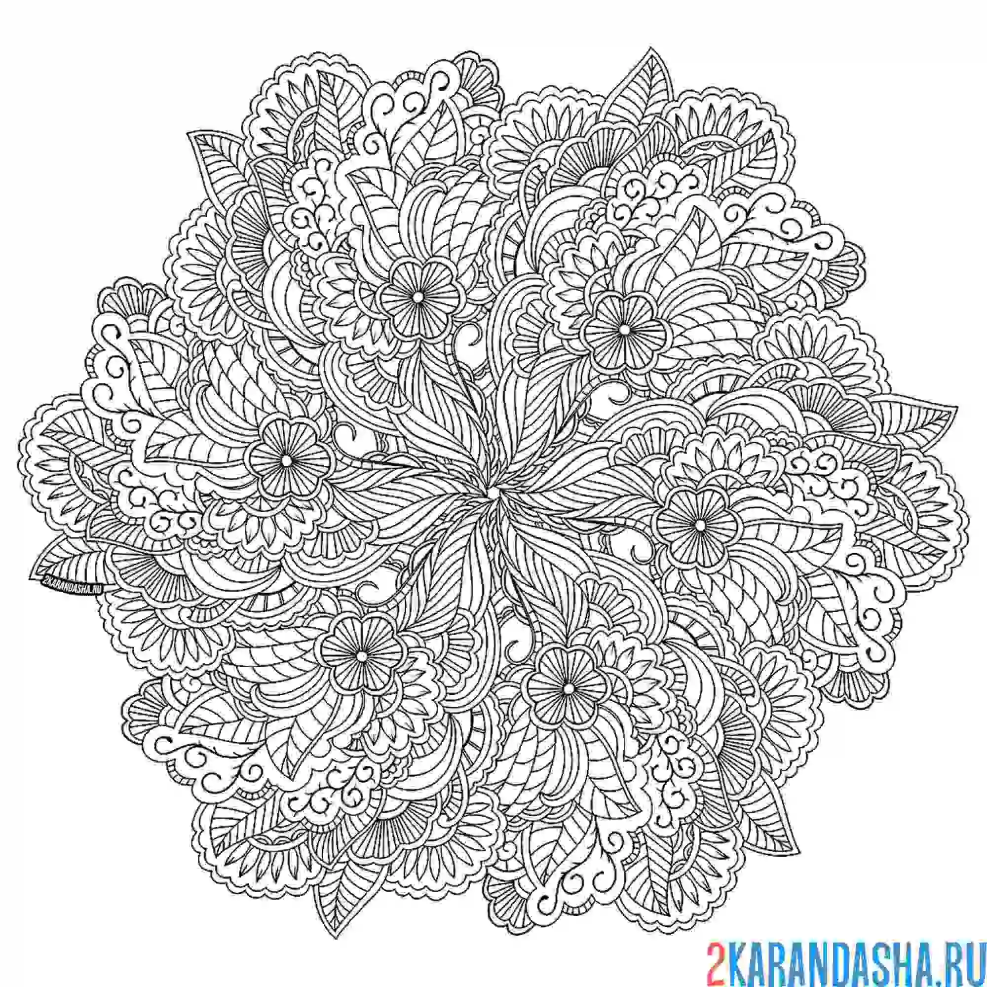 Раскраска мандала спокойствия