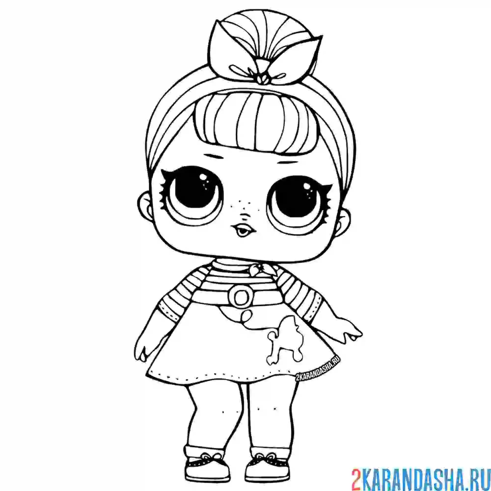 Раскраска lol в платье свинг-леди (sis swing)