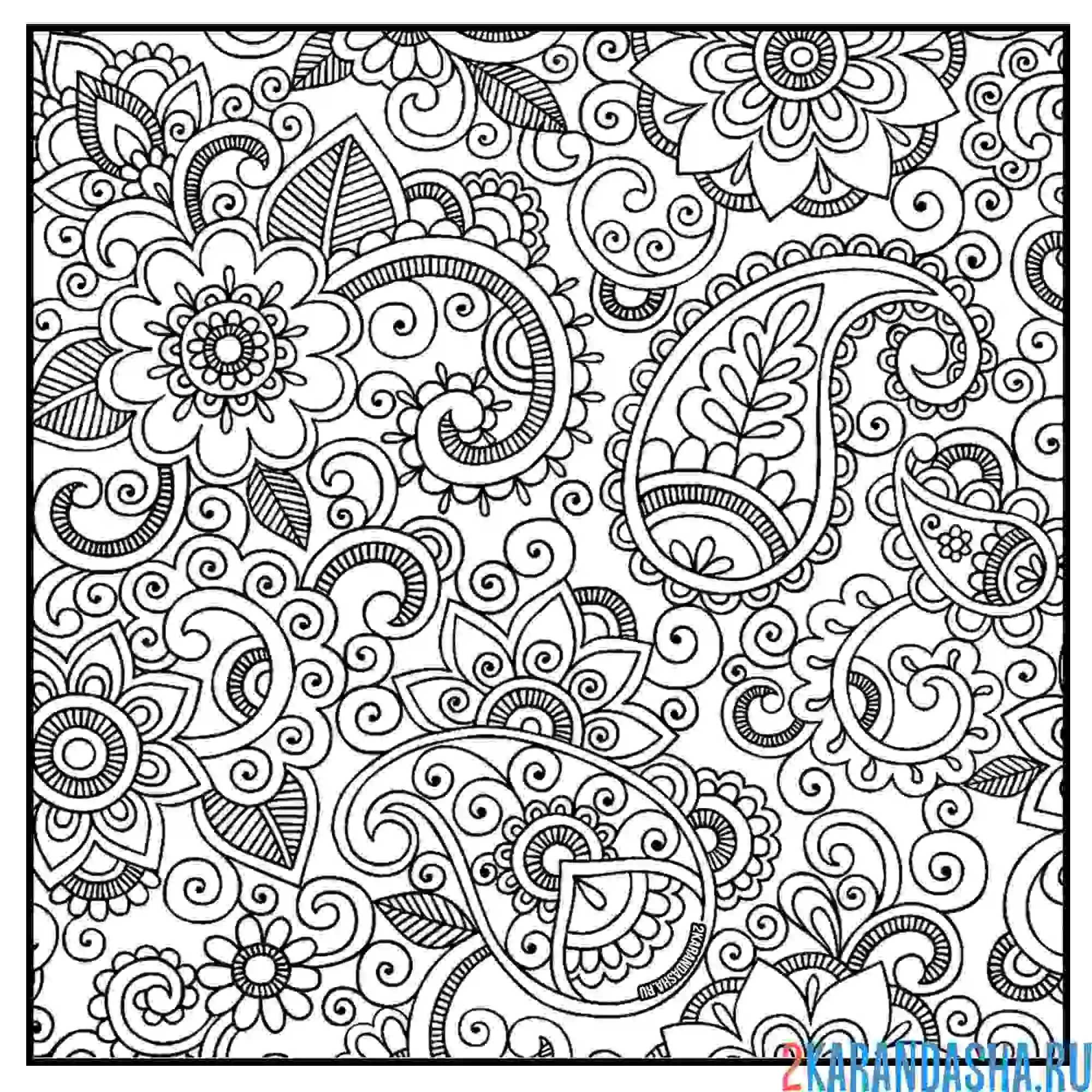 Раскраска индийский мотив