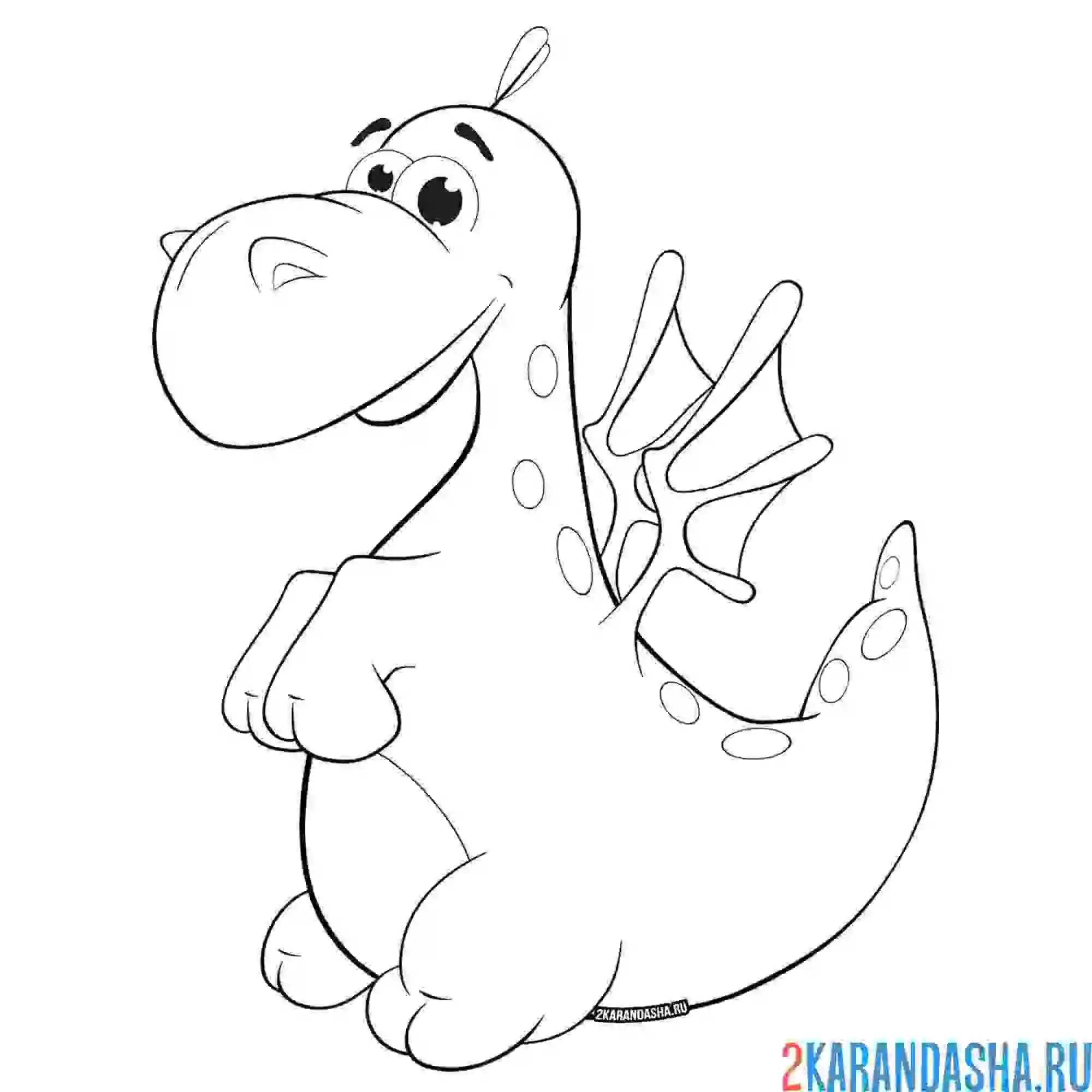 Раскраска милый дракон