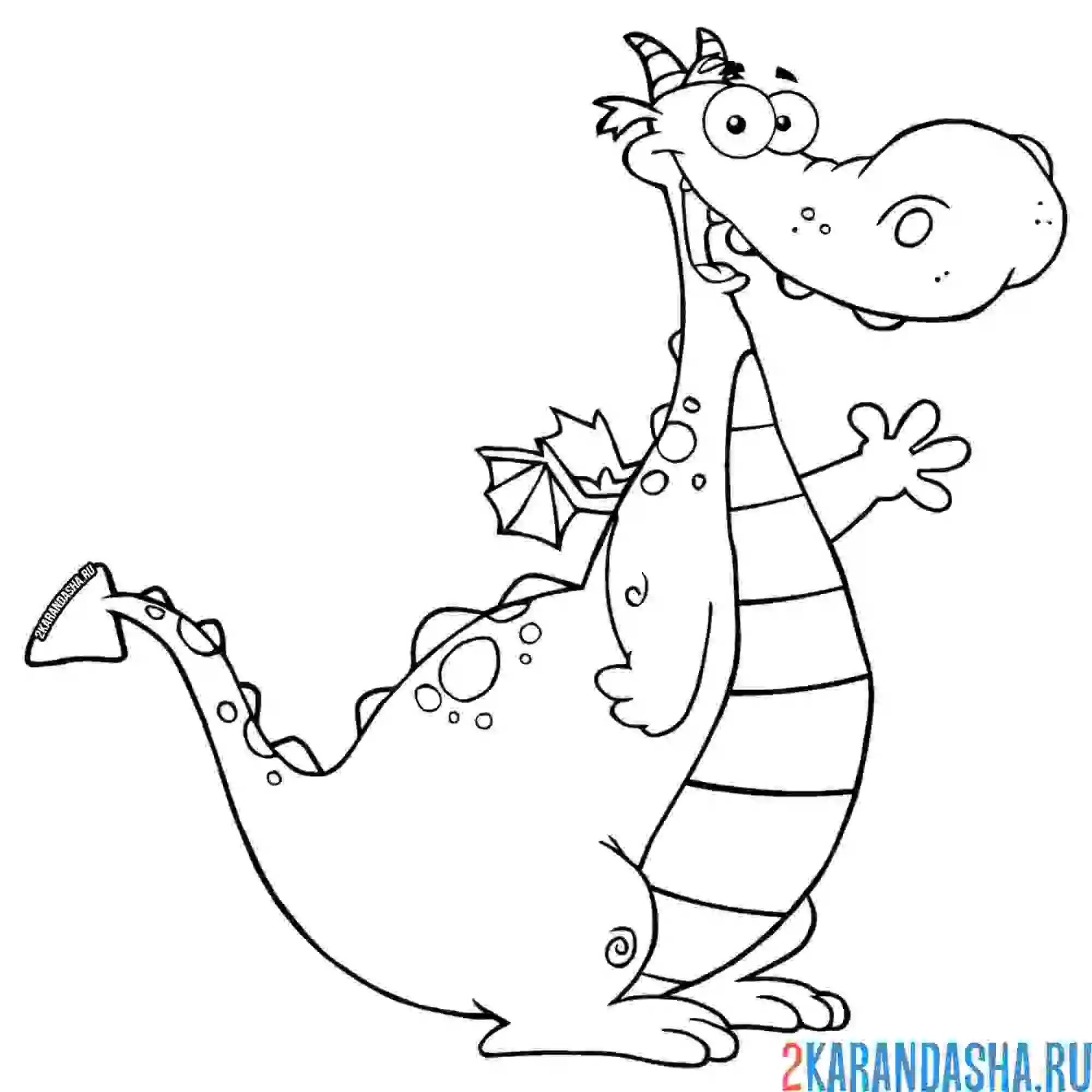 Раскраска дракошка милашка