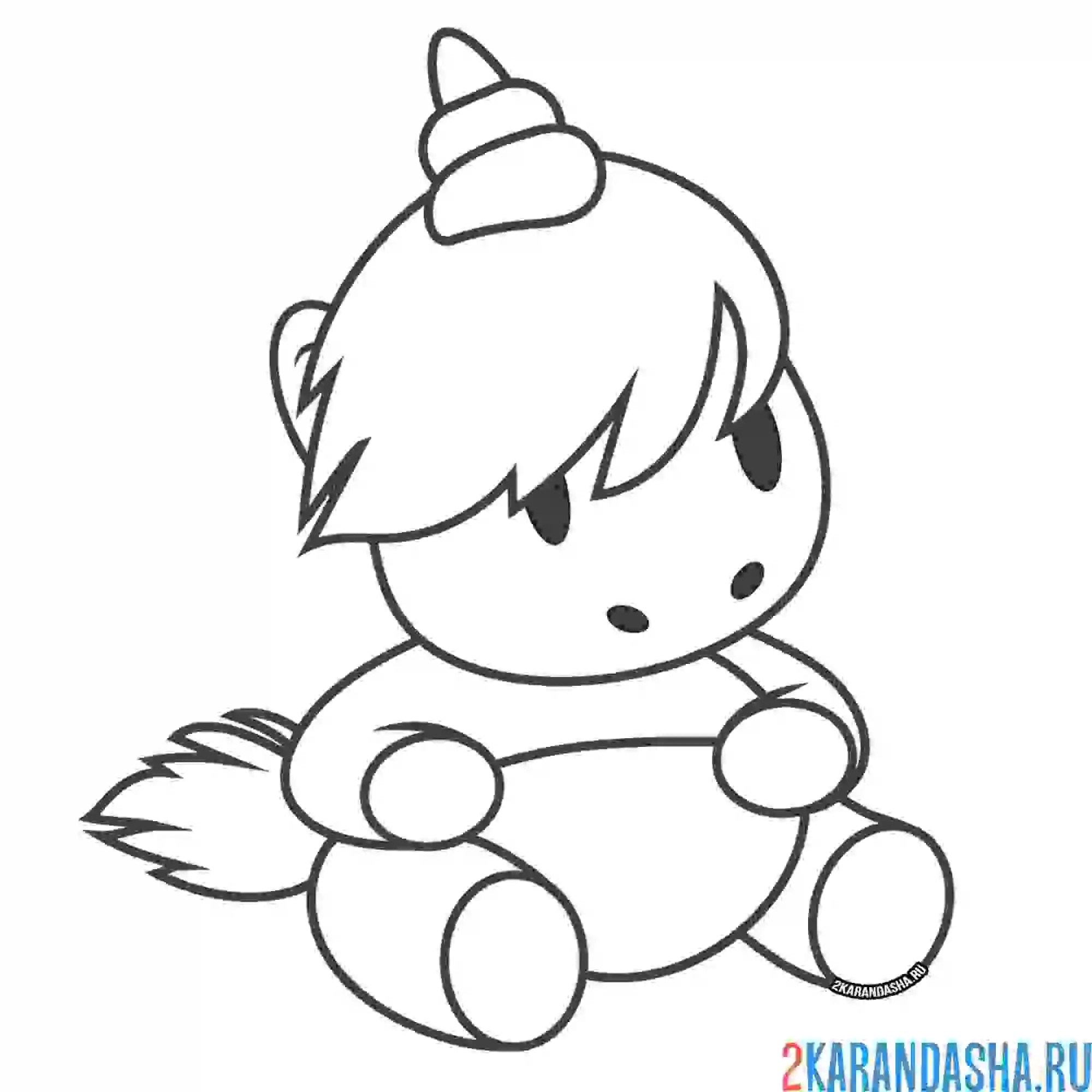 Раскраска малыш единорог